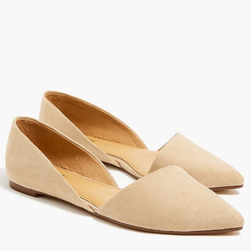 J Crew Pointed-toe Seude Flats: Size 8.5